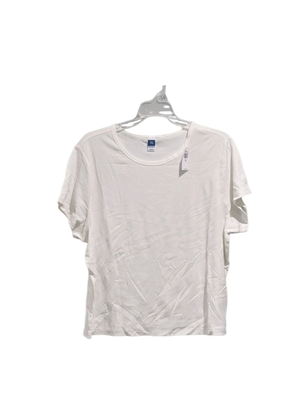 Old Navy Women's Short Sleeve White Ribbed Tee